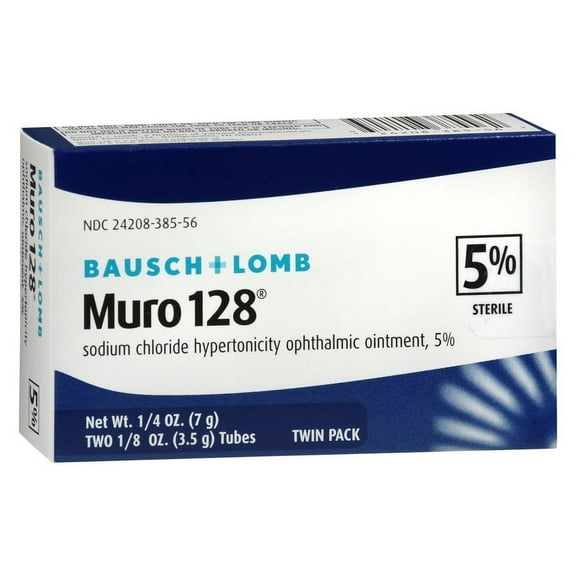Bausch & Lomb Muro 128 Sodium Chloride Ointment 5% Twin Pack 1/8 Oz Each