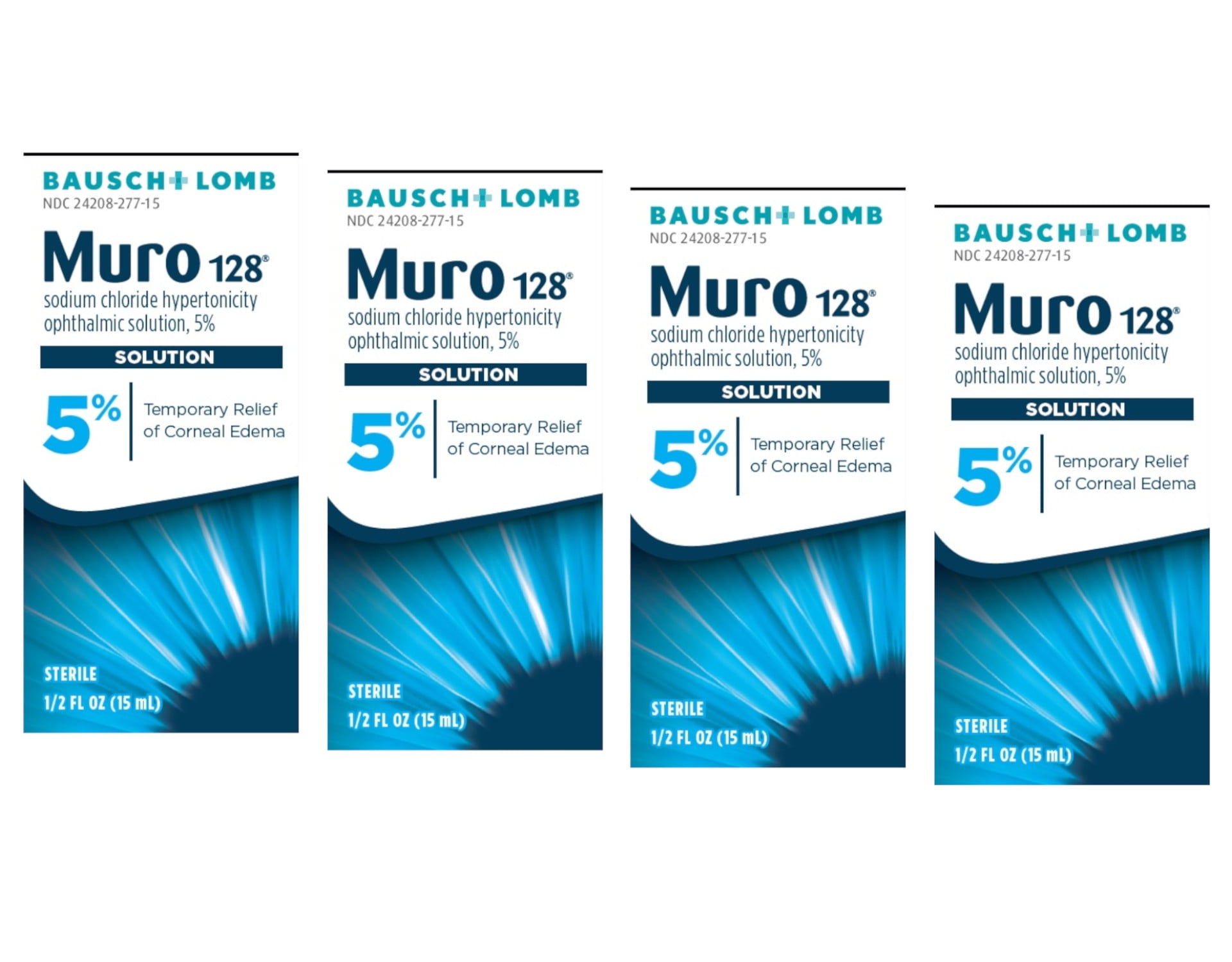 Bausch + Lomb Muro 128 Solution 5% 15 Ml Ct, - 4 Pack