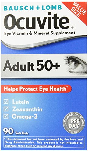 Bausch & Lomb Ocuvite Adult 50+ Vitamin & Mineral Supplement Soft Gels, 90 Each