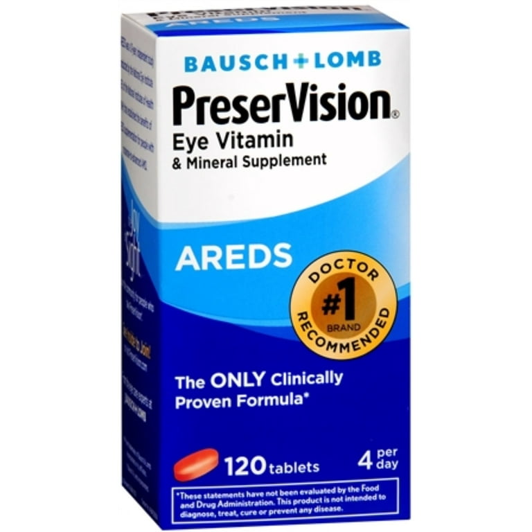 Bausch & Lomb Ocuvite PreserVision Tablets 120 Tablets (Pack of 2 