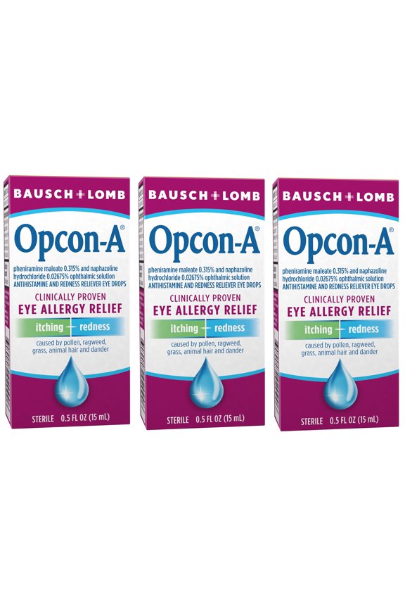 Bausch & Lomb Opcon-A Eye Drops 0.50 oz (Pack of 3)