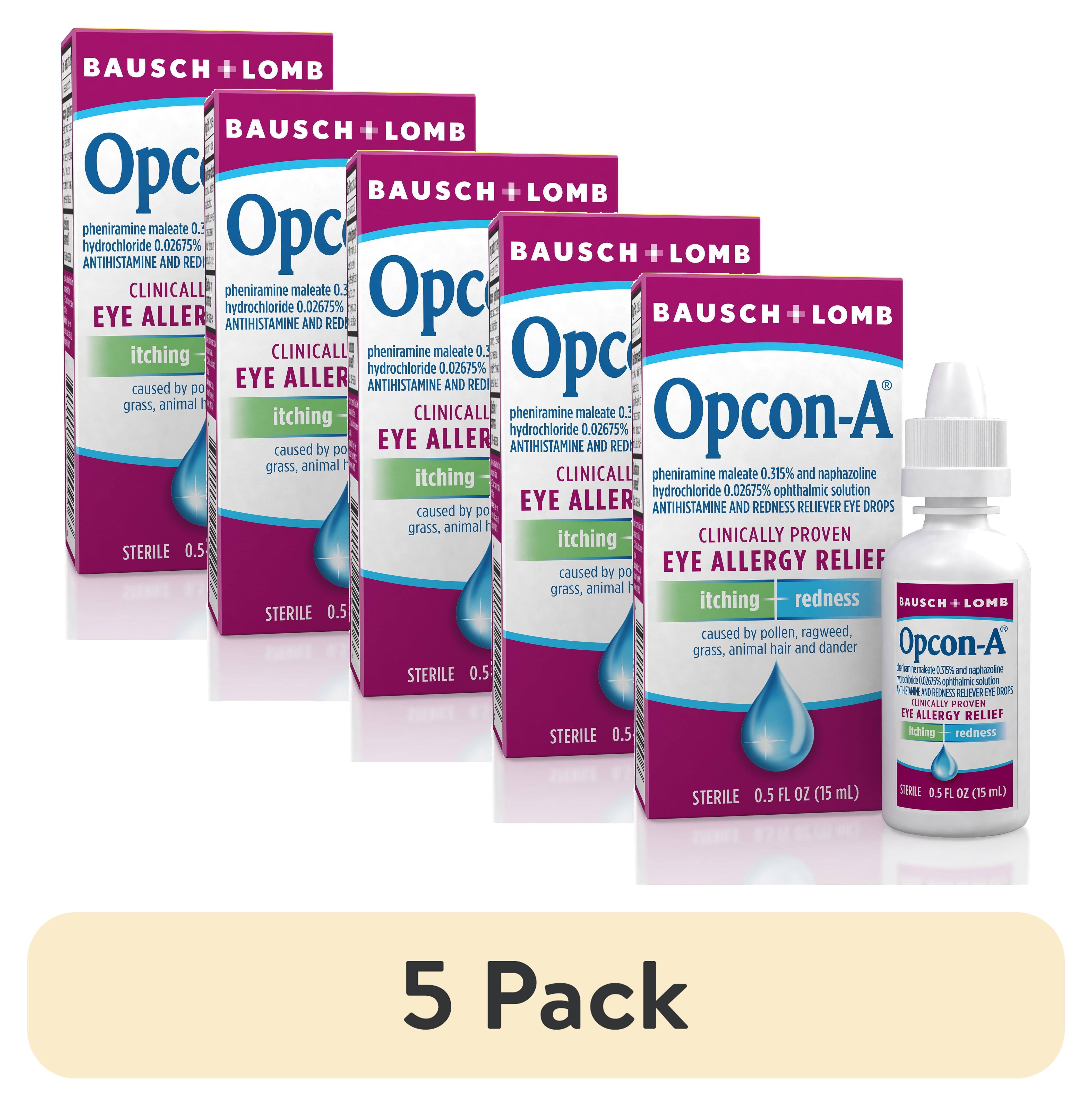 Bausch Lomb Opcon A Itchy Allergy Eye Drops Antihistamine Redness Reliever 0.5 fl oz Walmart