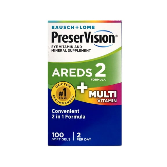 Bausch & Lomb PreserVision AREDS 2 + Multi Vitamin 100 Softgels Each