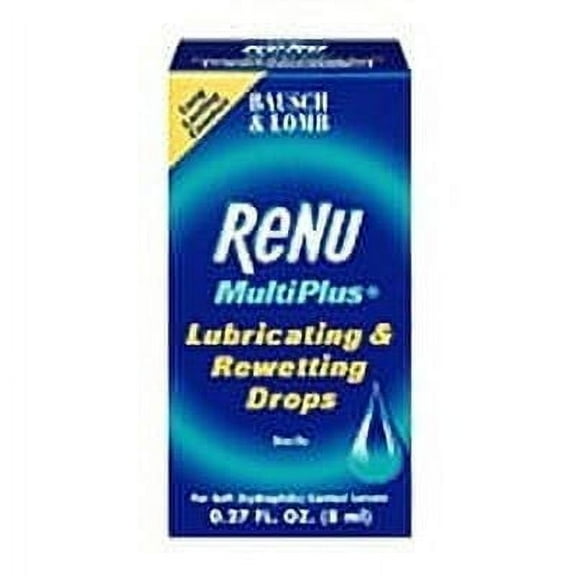 renu MultiPlus Lubricating & Rewetting Drops From Bausch + Lomb 8 mL (0.27 fl. oz.) - 2 Pack
