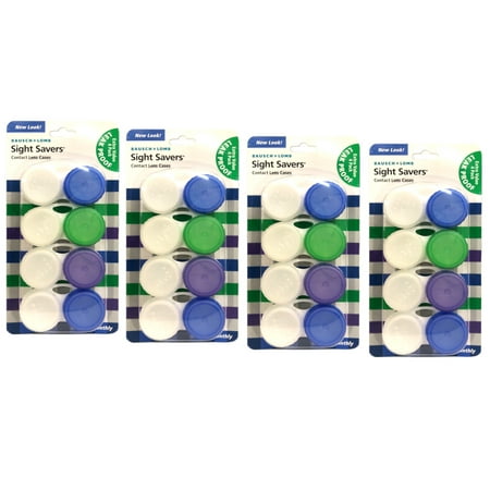 Bausch & Lomb Sight Savers Contact Lens Cases, 4 Count - Pack of 4
