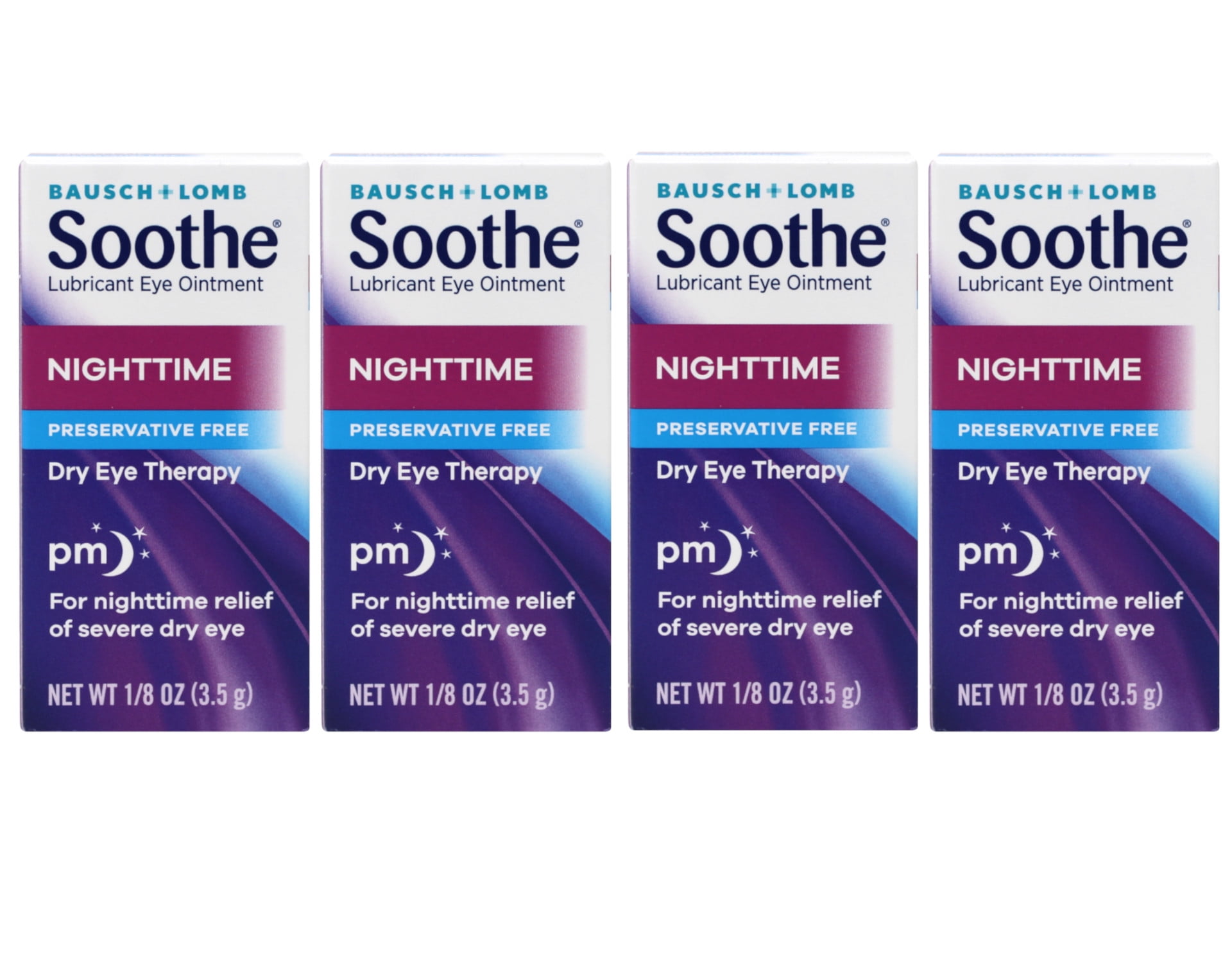Bausch + Lomb Soothe Lubricant Eye Ointment Night Time, 0.13oz, 4Pack