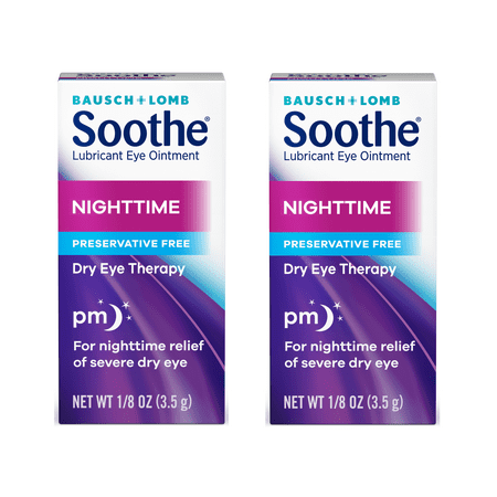Bausch & Lomb Soothe Nighttime Lubricant Eye Ointment, 0.125 oz (2 pack) (Bundle)