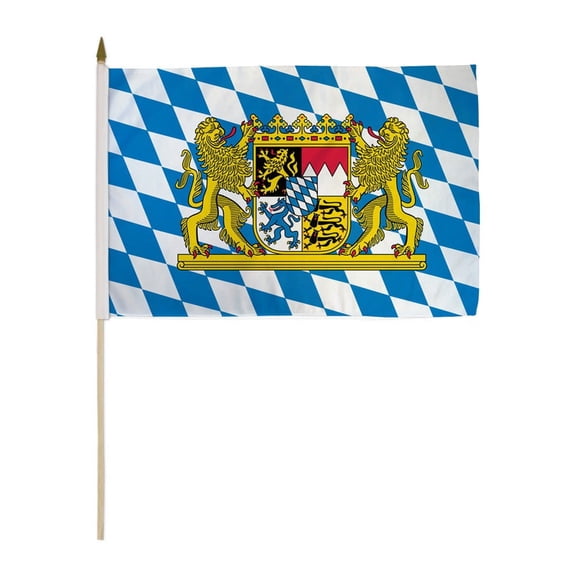 Bavaria Lion 12x18in Stick Flag