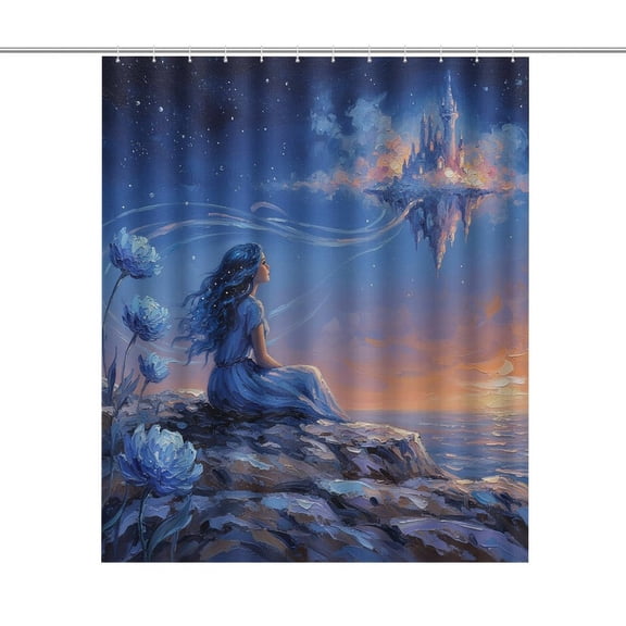 Fantasy Dreamscape Shower Curtain, Novelty Bathroom Curtain with Hooks, Waterproof & Opaque Privacy Polyester Fabric for Modern Home Decor 60×70.8Inch