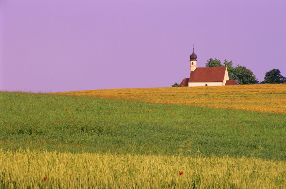 Bavarian Church Canvas Art - Bilderbuch Design Pics (18 x 11)