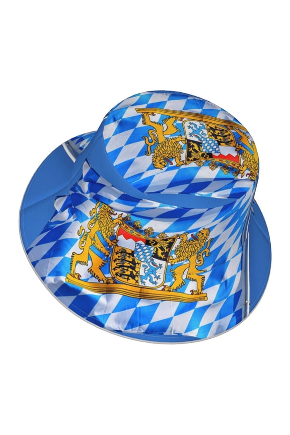 Bavarian-Flag Bucket Hat With Reflective Stripe For Men Women Reversible Outdoor Travel Hiking Beach Caps