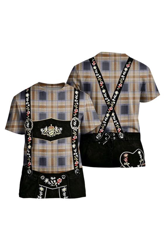 Bavarian German Oktoberfest Themed T Shirt Mens Short Sleeve Beer Festival Party Costume
