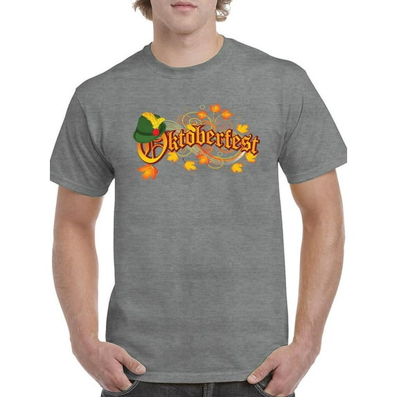 Bavarian Hat Autumn Leaves T-Shirt Men -Image by Shutterstock, Male 5X-Large