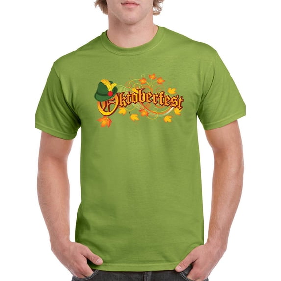 Bavarian Hat Autumn Leaves T-Shirt Men -Image by Shutterstock, Male 5X-Large