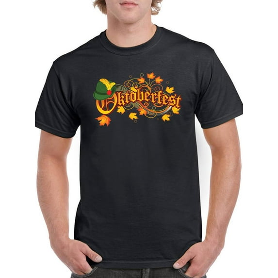 Bavarian Hat Autumn Leaves T-Shirt Men -Image by Shutterstock, Male x-Large