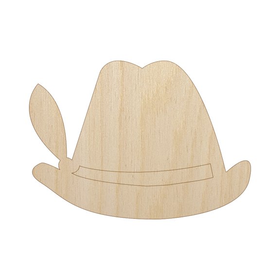 Bavarian Hat German Oktoberfest Wood Shape Unfinished Piece Cutout Craft DIY Projects - 6.25 Inch Size - 1/8 Inch Thick