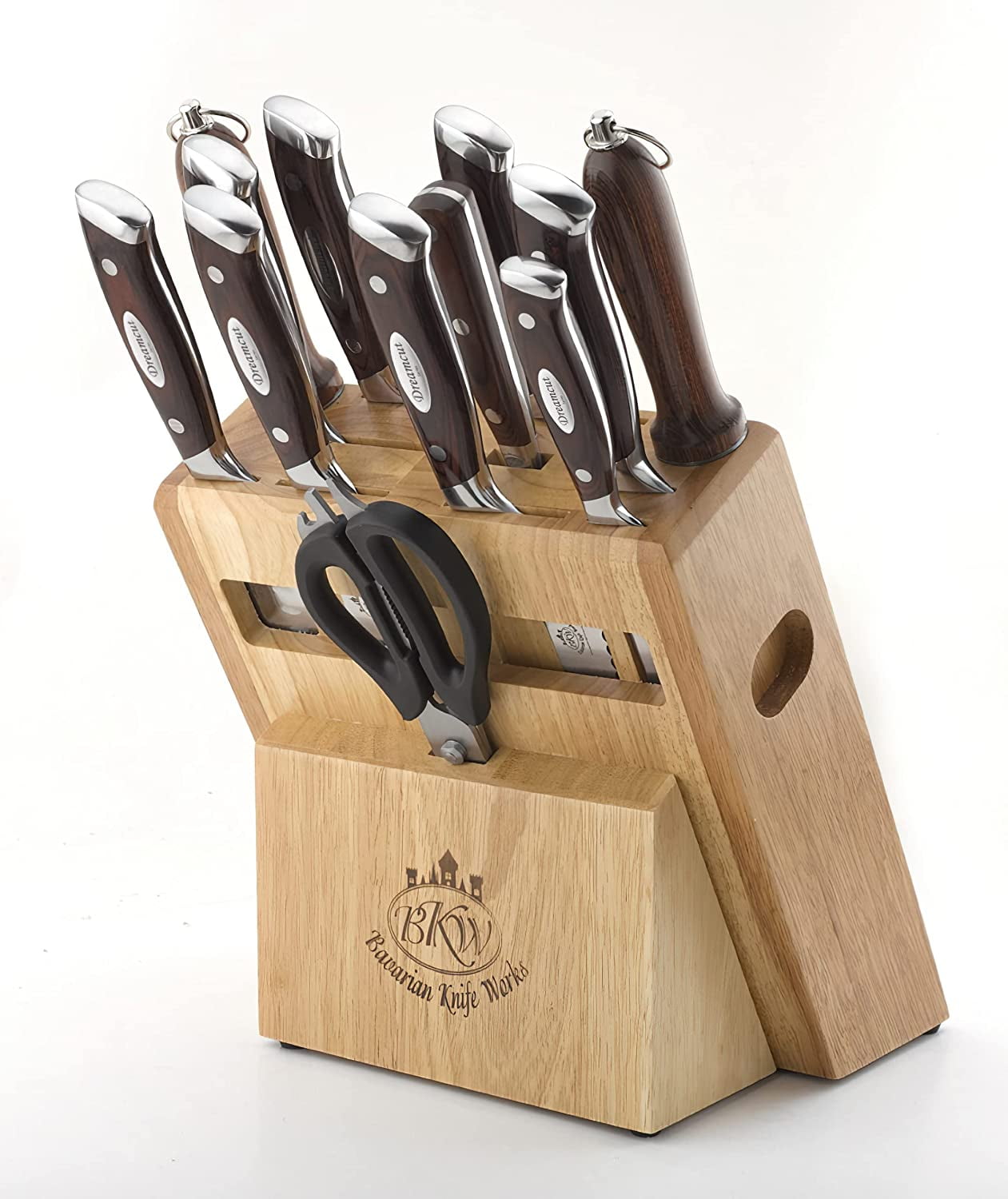Bavarian Knife Works 12 PCS Kitchen Knife Set, Razor Sharp Blades, Made of German Steel