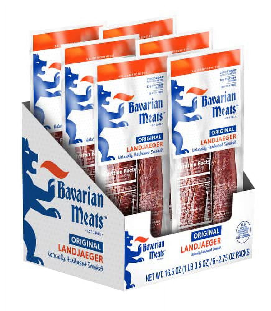 Bavarian Meats Landjaeger German Style Smoked Sausage Snack Sticks, 2.75 Ounce (Pack Of 6)