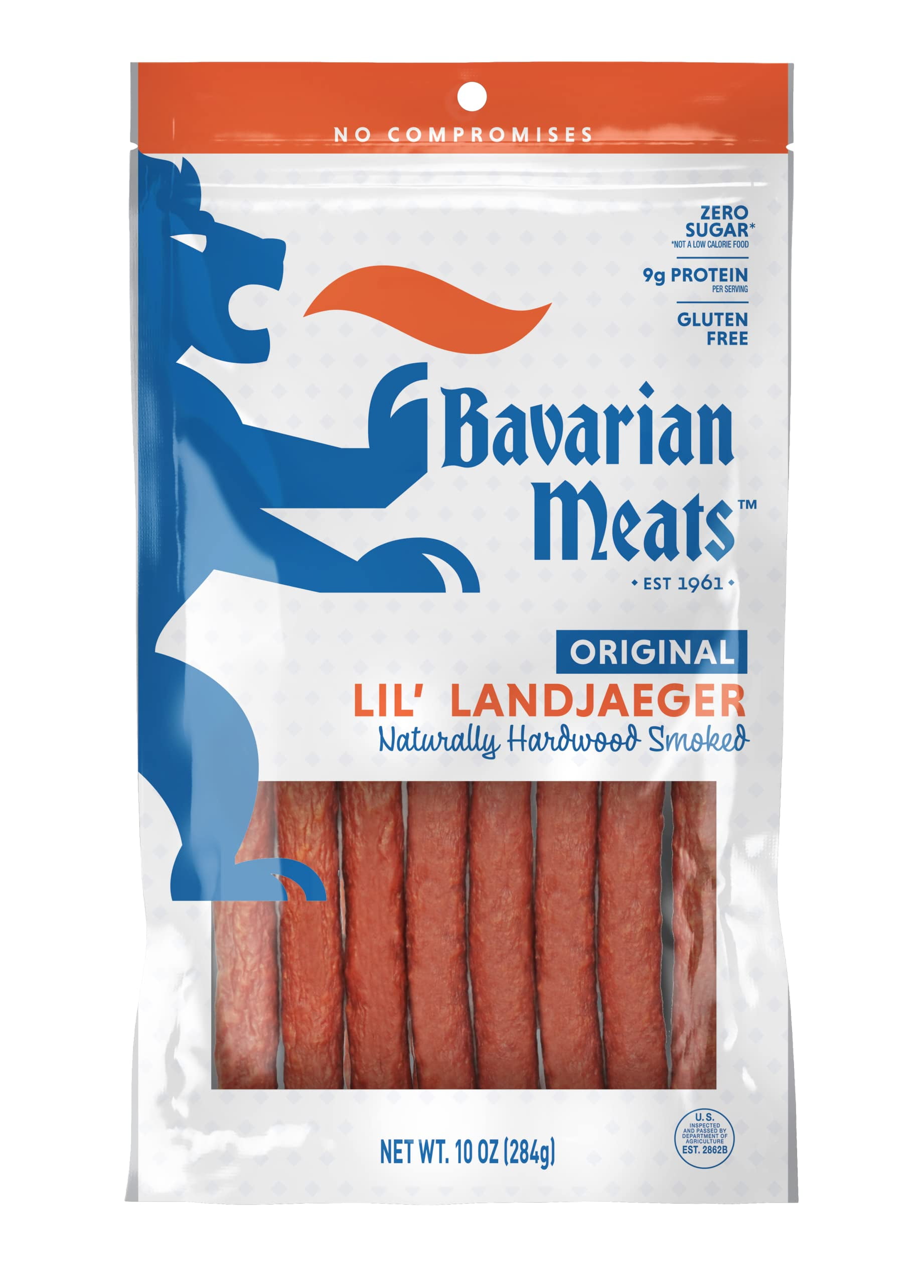 Bavarian Meats Lil' Landjaeger OIF8German Style Smoked Sausage Snack Sticks, 10 Ounce