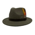 thumbnail image 1 of Bavarian Mountain Alpen Brown 100% Wool Hat with Leather Band & Deluxe Feather, Hat for Men and Women | M, 1 of 2