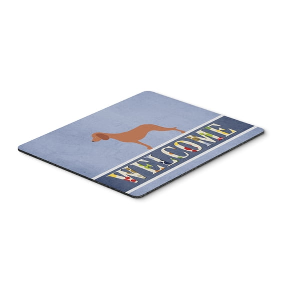 Bavarian Mountian Hound Welcome Mouse Pad Hot Pad or Trivet Blue