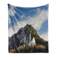 thumbnail image 1 of Bavarian Soft Flannel Fleece Throw Blanket, Royal Castle Neuschwanstein and Surrounding Area in Germany Mountains Landscape, Cozy Plush for Indoor and Outdoor Use, 60" x 80", Multicolor, by Ambesonne, 1 of 5