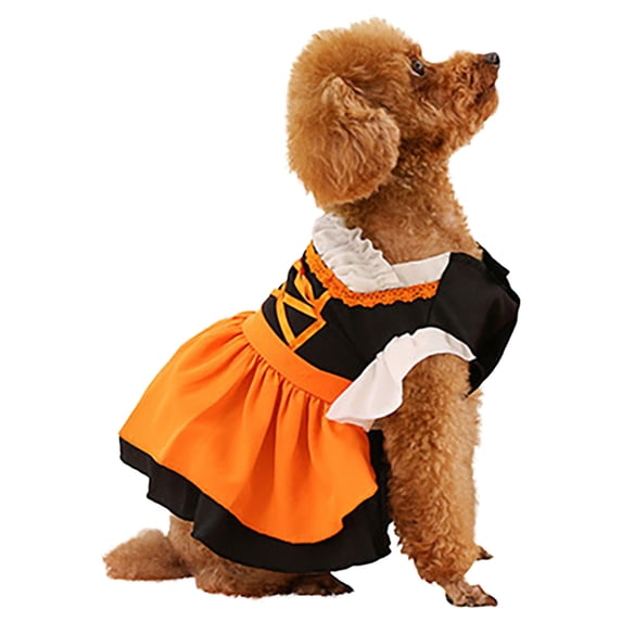 Bavarian Style Dog Party Dress Outfit For Small To Medium Dogs Holiday Pet Costume Dog Festival AccessoryBeige-M