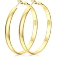 thumbnail image 1 of Bavsenic 14K Gold Hoop Earrings For Women,Large Gold Filled Hoops,Medium Hoop Earring,50mm/60mm/70mm, 1 of 6