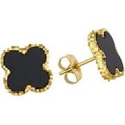 Bavsenic 14K Gold Plated Four Leaf Clover Earrings with 925 Sterling Silver for Women and Teens