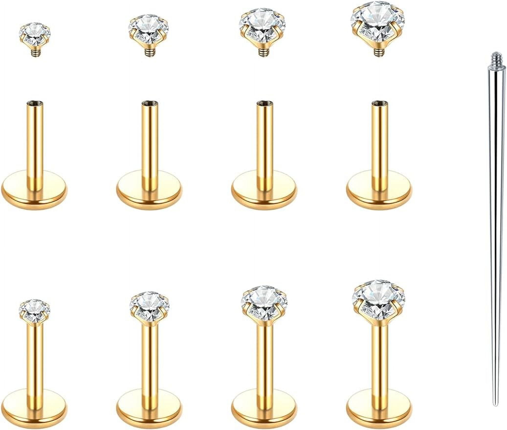 Bavsenic 16G 18G Labret Jewelry Internally Threaded Lip Nose Piercing Studs Medusa Ashely Piercing