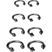 Bavsenic 16G Surgical Steel Nose Septum Horseshoe Hoop Earring Eyebrow Tragus Helix Piercing Jewelry