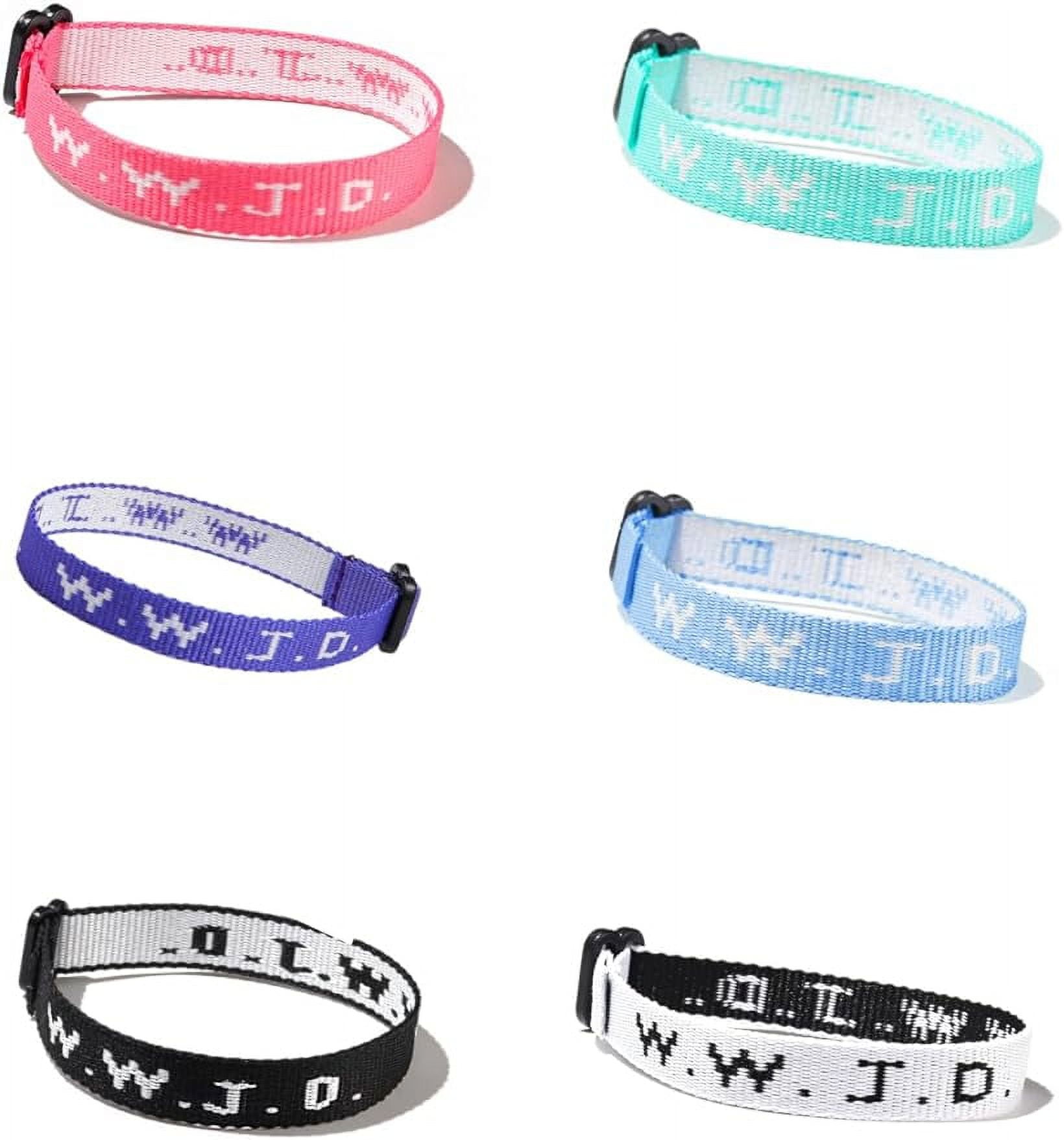 6Pcs Set WWJD Bracelet What Would Jesus Do Braided Rope Bracelets