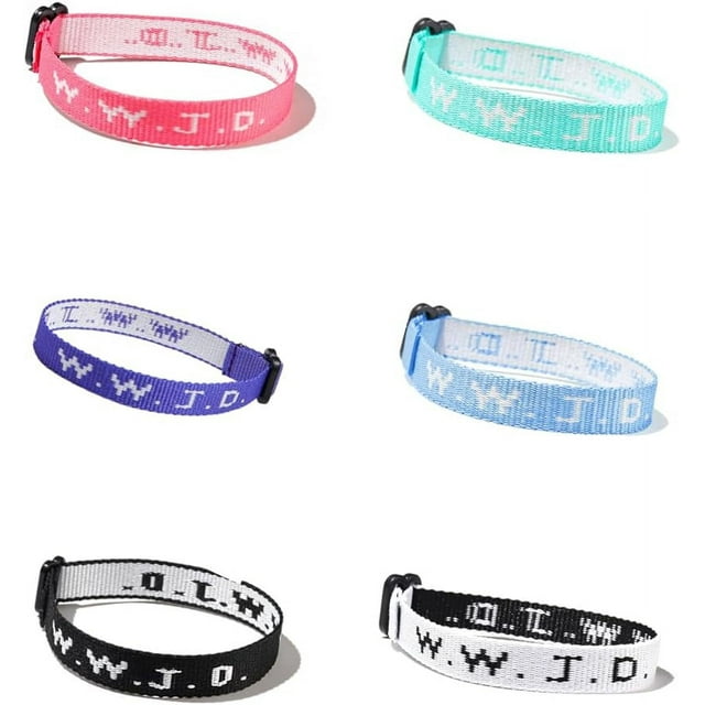 6Pcs Set WWJD Bracelet What Would Jesus Do Braided Rope Bracelets