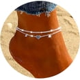 thumbnail image 1 of Bavsenic 925 Sterling Silver Anklet Bracelets for Women Waterproof, CZ & Heart Charm Dainty Layer, 1 of 6