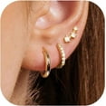 thumbnail image 1 of Bavsenic Small Gold Hoop Earrings for Women, 14k Gold Plated Dainty Hypoallergenic Multiple Stud Earrings Set, Trendy Cartilage Earring Gold Jewelry Gift, 1 of 9