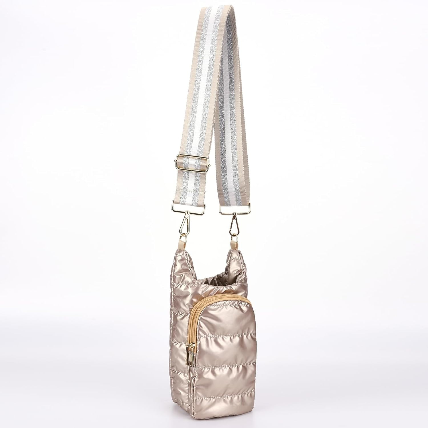 Bavsenic Water Bottle Carrier Bag Crossbody Water Bottle Holder Bag with Strap Puffer Water