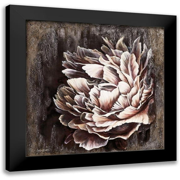 Bawden, Angela 12x12 Black Modern Framed Museum Art Print Titled - Pale Peony