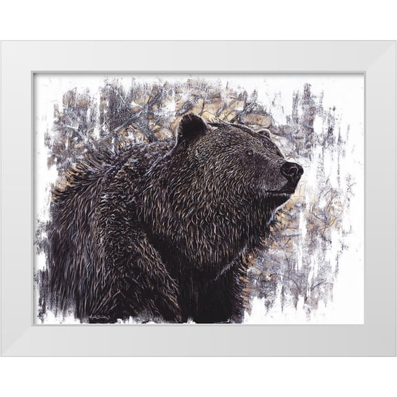 Bawden, Angela 14x12 White Modern Wood Framed Museum Art Print Titled - Big Griz