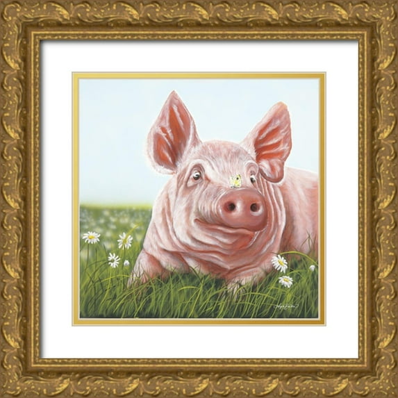 Bawden, Angela 15x15 Gold Ornate Wood Framed with Double Matting Museum Art Print Titled - Slim Daisy