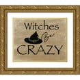 thumbnail image 1 of Bawden, Angela 24x20 Gold Ornate Wood Framed with Double Matting Museum Art Print Titled - Witches Be Crazy, 1 of 4
