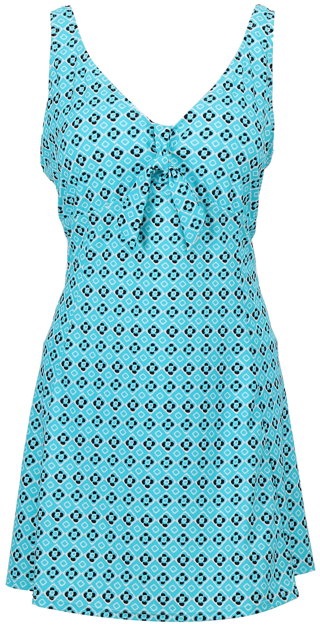 Bawdy Women's Plus Size One Piece Swimdress Swimwear Dress, Blue Black White,  XL - Walmart.com