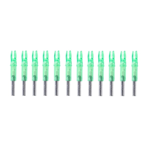 Baweave 12pcs Archery LED Lighted Arrow Hunting Arrow Tails Bow Accessories Internal Arrow End Fit 6.2mm Arrow Shaft (Green)