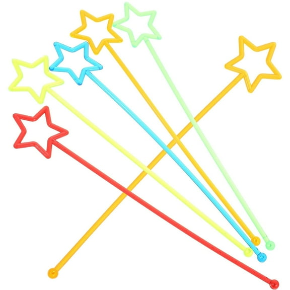 Baweave  30Pcs Plastic Cocktail Stirrers Star Shaped Stirring Sticks Beverage Juice Mixing Sticks