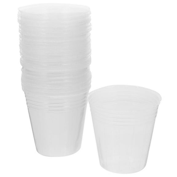 Baweave 50 Pcs Clear Plastic Plant Pots Large Nursery with Drainage Garden