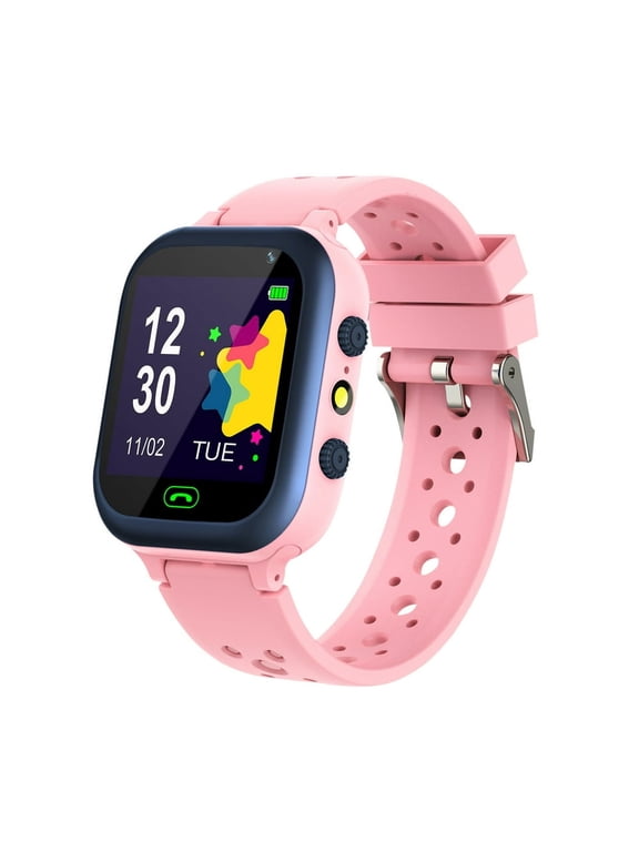 Kids Smart Watch For Boys Girls Ages 3-12 With Games Video Camera Music Player Call 12/24 Hour Clock Flashlight Calculator HD Touchscreen Pink