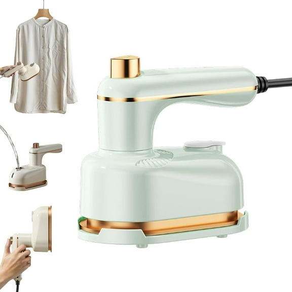 Baweilder Handheld Portable Iron, 2 In 1 Upgraded Portable Mini Steam Ironing Machine, with Anti-Scald Base, 360° Rotatable, 50ml Water Tank,15s Fast Heat, for Home, Dorm, Trips