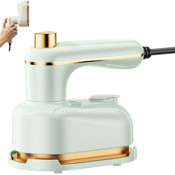 Baweilder Handheld Portable Iron, 2-in-1 Travel & Garment Steamer, Fast Heating Wrinkle Remover with Titanium Soleplate, Compact Mini Iron with Large Water Tank & Safety Base, For Home and Travel