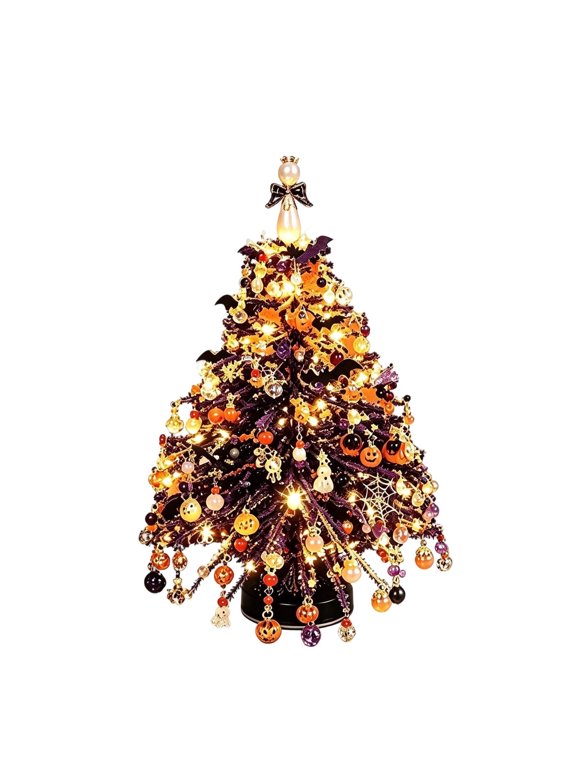 DIY Tabletop Mini Christmas Tree Decorated Flocked Small Christmas Tree With Ornaments Desktop Xmas Decor For Home Office