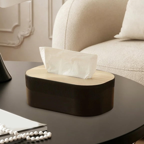 Bawilom Personalized Desktop/Living Room Large-Capacity Stylish Tissue Box Wooden-Lid Napkin And Tissue Storage Box