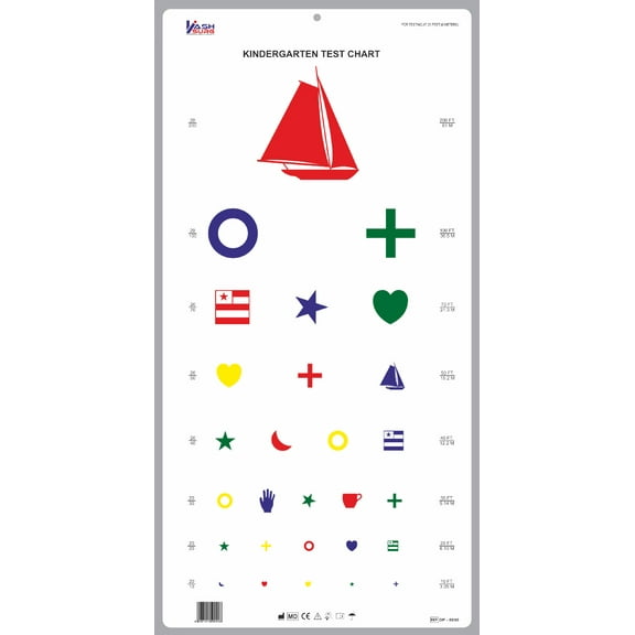 Kashsurg Professional Medical Products Pediatric Color Vision Eye Chart 20Feet Size 22 x 11 Inch